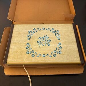 Vintage Warm-O-Tray Electric Food Warmer Model 60 Blue Floral Gold Party